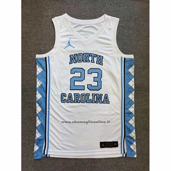 Maglia Ncaa North Carolina Tar Heels Michael Jordan No 23 Bianco
